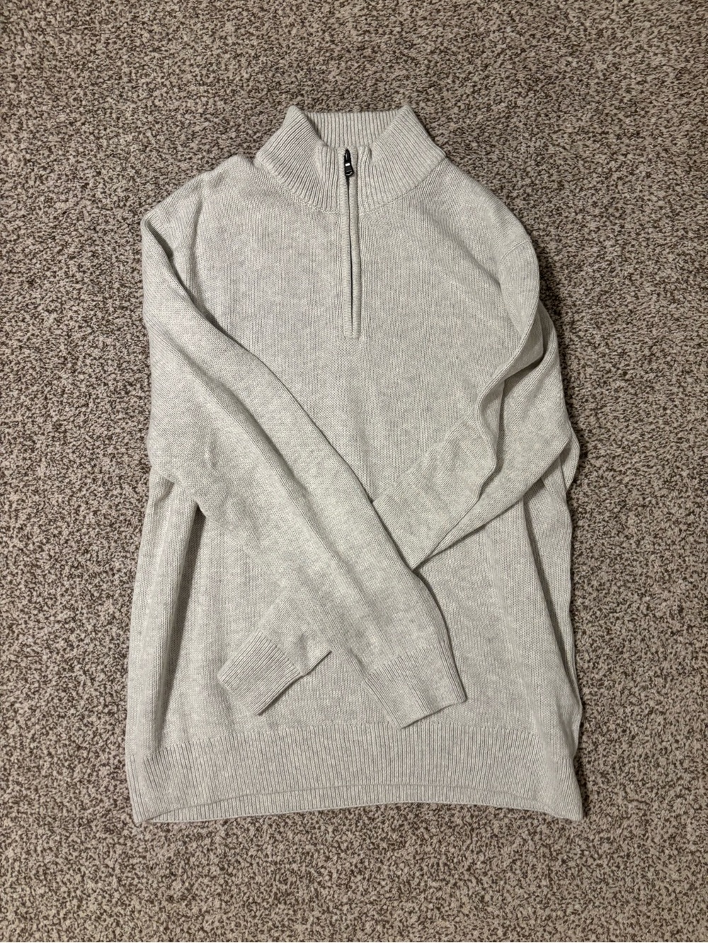 Men's Light Gray Half-Zip Sweater